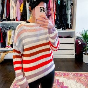 White striped sweater